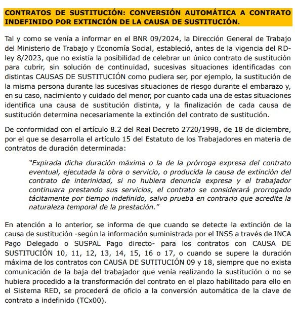 𝐍𝐨𝐯𝐞𝐝𝐚𝐝 𝐥𝐚𝐛𝐨𝐫𝐚𝐥 𝐢𝐦𝐩𝐨𝐫𝐭𝐚𝐧𝐭𝐞: 𝐜𝐨𝐧𝐭𝐫𝐚𝐭𝐨𝐬 𝐝𝐞 𝐬𝐮𝐬𝐭𝐢𝐭𝐮𝐜𝐢𝐨́𝐧 𝐲 𝐬𝐮 𝐜𝐨𝐧𝐯𝐞𝐫𝐬𝐢𝐨́𝐧 𝐚𝐮𝐭𝐨𝐦𝐚́𝐭𝐢𝐜𝐚 𝐞𝐧 𝐢𝐧𝐝𝐞𝐟𝐢𝐧𝐢𝐝𝐨𝐬.